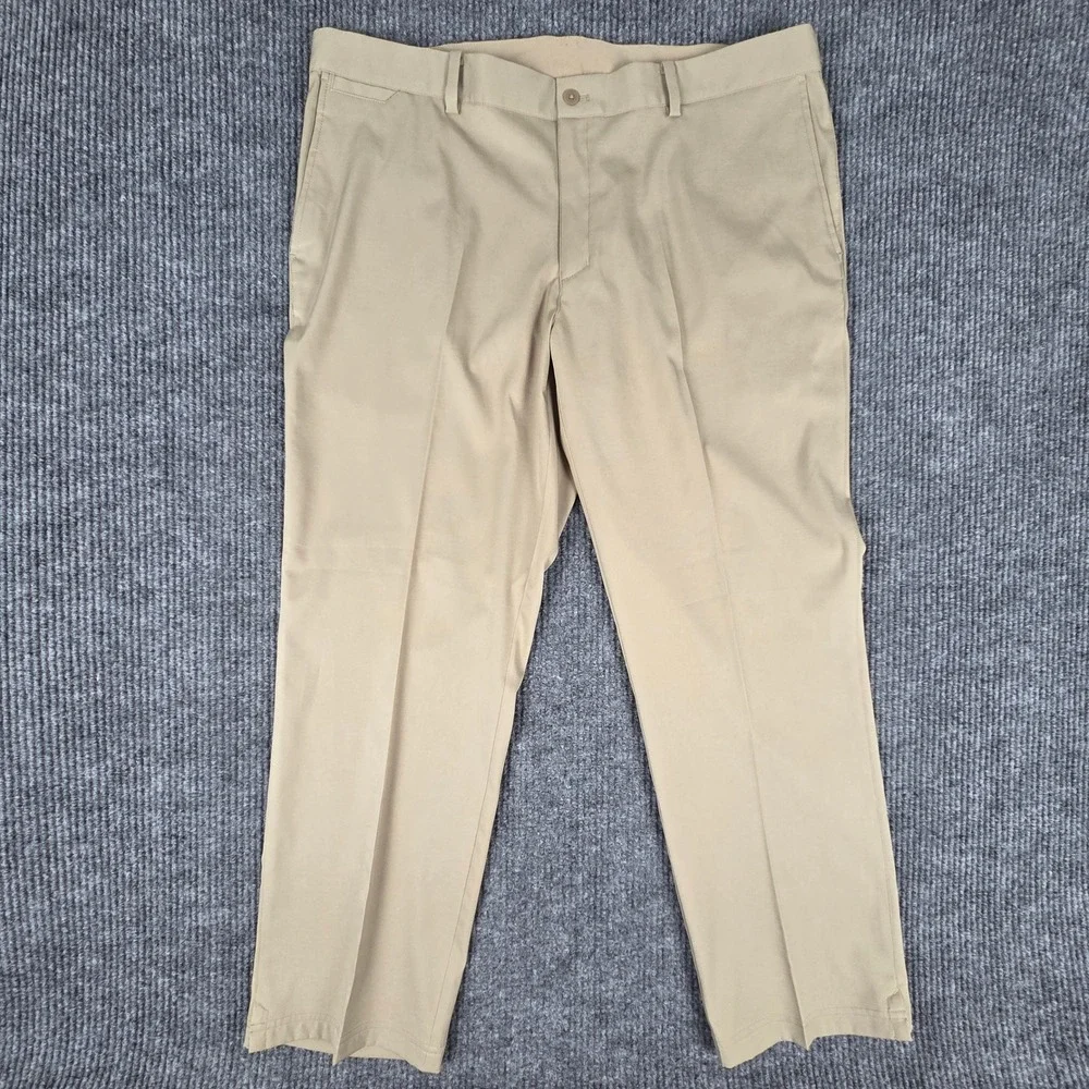 Nike Dri Fit Mens Golf Pants Tan Khaki Size 40x30‎ Straight Leg Flat Front